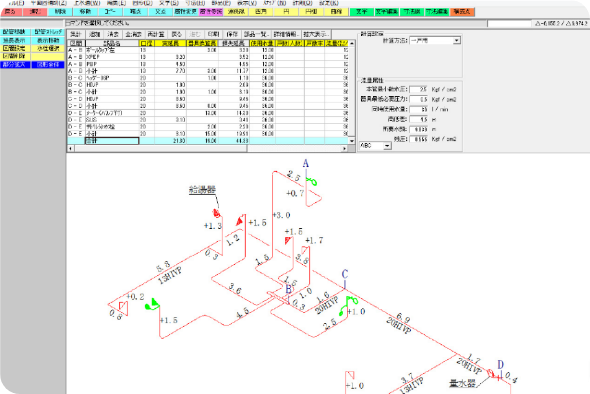 ダントツの時短力！面倒な計算ゼロ！立面図から簡単操作で水理計算が可能