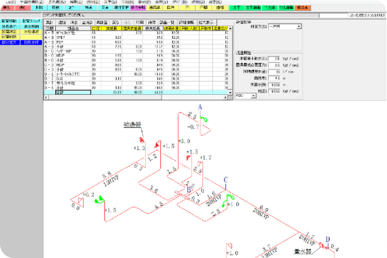面倒で複雑な水理計算も立面図から簡単操作で自動計算します。